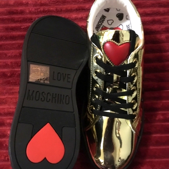 Love Moschino Metallic Golden Sneakers - Picture 4 of 5